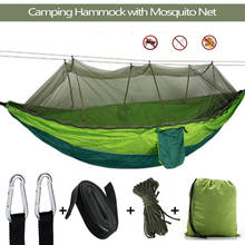 Portable Outdoor Camping Hammock 1-2 Person with Mosquito Net High Strength Parachute Fabric Hanging Bed Hunting Sleeping Swing 2024 - buy cheap