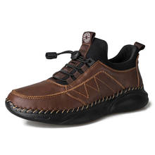 Sapatos de couro genuíno para homens, calçado casual tamanho grande retrô feito a mão para outono e inverno 2024 - compre barato