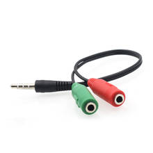 1pcs 3.5 Mm Black Headphone Earphone Audio Cable Micphone Y Splitter Adapter 1 Female To 2 Male Connected Cord To Laptop PC 2024 - buy cheap