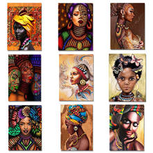 Kexinzu nueva pintura de diamante 5d Mujer Africana punto de cruz bordado de diamantes redondos para la venta mosaico de imágenes de diamantes 2024 - compra barato