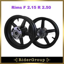 Jantes pretas f 2.15 r 2.50 para bicicleta pit bike biker, peças de roda supermoto mini gp 12" 2024 - compre barato