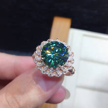 KOFSAC 2021 Luxury Green Blue Zircon Ring 925 Sterling Silver Flower Shiny CZ Women Wedding Jewelry Finger Accessories Lady Gift 2024 - buy cheap