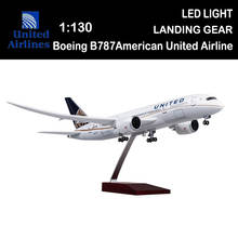 1/130 43cm Airplane Boeing B787 Dreamliner Aircraft American United Airline Model Light Plane Airliner Adult Toys Gifts Display 2024 - buy cheap