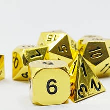 Металлические кубики 7 шт., игральные кости dnd D20 D12 D10 D % D8 D6 D4 для игры в игры «Подземелья и Драконы», глянцевая эмаль 2024 - купить недорого