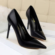 New Fashion Autumn Heels Shoes Women High heel Pink Pumps Point Office Heeled Matt Point Elegant Sweet Pointy sexy Female Shoes 2024 - buy cheap