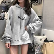 Women with Hat Hoodies Trendy Harajuku Simple Pullover All-match Loose Preppy Casual Sweatshirt Ulzzang Side-slit Student Autumn 2024 - buy cheap