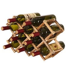 Elegant Creative Wooden Wine Rack 3/6/10 Bottle Holder Folding Drink Bottle Bar Cabinet Display Shelf Wine Storage Accessories 2024 - buy cheap