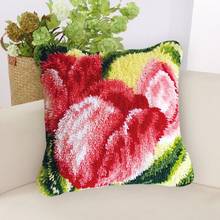 Knooppakket Cross Stitch Pillows Flower Latch Hook Pillow Latch Hook Diy Kit Do It Yourself Art Klink Haak Kleed Bloemen Smyrna 2024 - compra barato