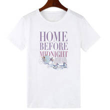 Casual T-shirt Fashion Disney Cinderella Home Before Midnight Carriage Poster Premium T Shirt Women Cartoon Harajuku Tshirt 2024 - buy cheap