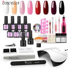 COSCELIA Gel Nail Set Kits UV LED Nail Dryer Set Kit for Nail Art Design Gel Nail Polish Art Professional Set Nail Art Tool Set 2024 - buy cheap