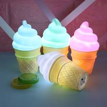 2021 nova novidade sorvete cone em forma de luz da noite lâmpada mesa crianças crianças decoração 2024 - compre barato