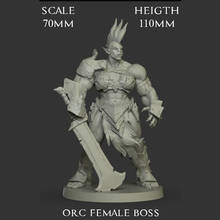 Figura de modelo de resina de 70mm, kit de tema de fantasía de jefe femenino, GK Orc, sin montar y sin pintar 2024 - compra barato