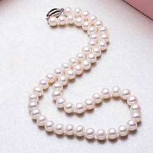 FENASY-collar de perlas naturales para mujer, collar de perlas redondas de 7-8mm, joyería clásica de perlas de Plata de Ley 925 2024 - compra barato
