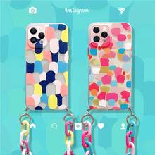 Color spot pattern Chain Lanyard for iPhone 13 13Pro 11 11Promax 12 12promax 7 8 8plus x xs xr xsmax transparent soft back cover 2024 - buy cheap