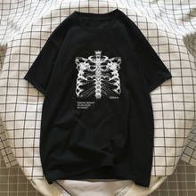 Camiseta Vintage con imagen de esternón de arte Hip-Hop para mujer, ropa urbana Punk oscura gótica Ulzzang Harajuku, Tops holgados informales de moda de verano 2024 - compra barato