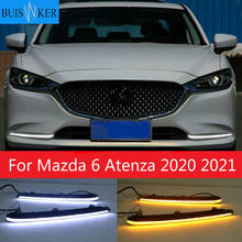 2 peças-lâmpada led direcional para mazda atenza 2020 2021, sinal de seta amarela, à prova d'água, abs 2024 - compre barato