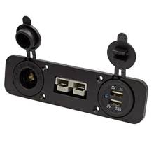 Adaptador de tomada para carro, entrada usb dupla, para trailer, caminhões 2024 - compre barato