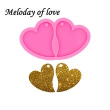 Shiny Heart shape Earrings and Necklace Silicone Mold Epoxy DIY Gem Resin Molds Jewelry Making Custom Mould DY0541 2024 - buy cheap