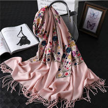 2022 marca de designer feminino cachecol bordado inverno cachecóis caxemira senhora xales e envoltórios cobertor feminino pashmina foulard femme 2024 - compre barato