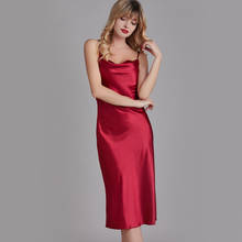 NG0411 2020 New Fashion Women Night Gown Ladies Sexy Sleeveless Summer Nightdress Female Satin Silk Long Nightgown Sleepshirts 2024 - buy cheap