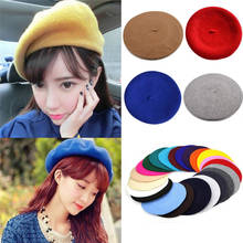 French Style Slouchy Wool Felt Beret Women Fashion British Chic Girls Beret Hat Lady Solid Color Winter Hats Women Dropshipping 2024 - buy cheap