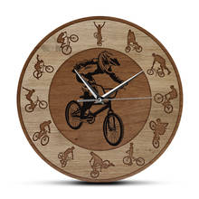 Relógio de parede de acrílico estampado freestyle, relógio decorativo silencioso para bicicleta, presente para homens e mulheres 2024 - compre barato