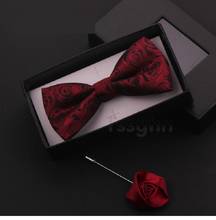 Gravata-borboleta de tecido masculina, gravata-borboleta com caixa de presente, design formal, dupla tecido, caxemira, marrom, vermelha, gravata-borboleta, estilo de negócios, 2020 2024 - compre barato