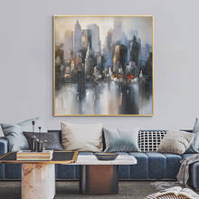 Abstract Building Painting 100% Hand Painted Oil Painting On Canvas Modern Wall Art Paintings Poster Wall Art For Home Decor 2024 - buy cheap