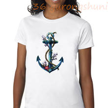 gothic summer tops tshirt harajuku pirate boat t-shirt ship's anchor vintage t shirt women kawaii 90s clothes woman 2020 tumblr 2024 - buy cheap