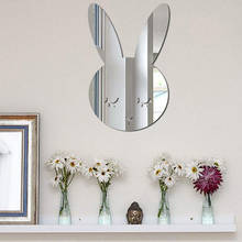 Милый акриловый зеркальный кролик облачная форма для ванной комнаты Скандинавское акриловое зеркало мультфильм настенная камера реквизит детская комната украшение стены 2024 - купить недорого