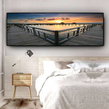 Natural Sunset Bridge Cuadros Landscape Wall Art Pictures Painting Wall Art for Living Room Home Decor (No Frame) 2024 - buy cheap