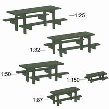 5pcs/10pcs Model Train G O HO N Scale Model Table Chair Moss Green Camping Outdoor Table Bench Settee Model Scenery 2024 - buy cheap