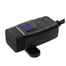 1PC Motorcycle Charger Dual USB Port 12V Mobile Phone Charger LED Voltmeter with Switch Dropshipping 2024 - buy cheap