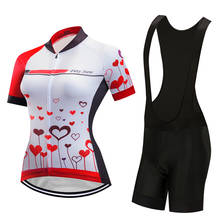 female sport bicycle clothing kit summer bib short sleeve cycling jersey set mtb maillot 2022 women's bike clothes dress suit 2024 - buy cheap