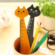 Vintage Cartoon Cat design wooden ruler 15cm straightedge Wood gift stationery papelaria  G217 2024 - buy cheap