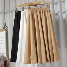 Lantern Skirts Women Faldas 2021 New Summer High Waist Slim A-Line Solid Minimalist Midi Skirt Long Woman Pumpkin Skirt Saias 2024 - buy cheap