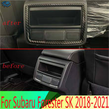 Para Subaru Forester 2018 SK 2019 decorar Accesorios Estilo de fibra mate trasera asiento reposabrazos caja de almacenamiento trim 2024 - compra barato