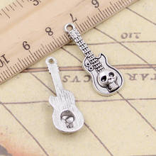 10pcs Charms Guitar Skull 32x11mm Tibetan Silver Color Pendants Antique Jewelry Making DIY Handmade Craft Pendant 2024 - buy cheap