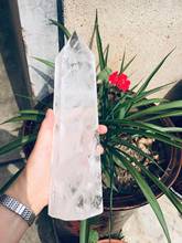 Piedras de cristal de cuarzo transparente, varita de Obelisco, decoración para el hogar y la Oficina, gran tamaño, 20-30cm 2024 - compra barato