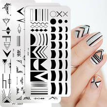 PICT YOU Rectangle Nail Stamping Plates Geometric Design Stainless Steel Nail Image Stamp Template Nail Plate Tools 2024 - buy cheap