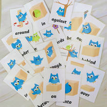 40 Pcs Prepositions/Pronoun Children card  intelligence English Learning Word Card Pocket Flashcard Montessori Educational Toys 2024 - buy cheap