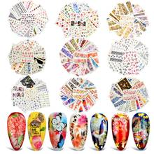 Стикеры для ногтей, водные переводные наклейки, цветные дизайнерские наклейки для украшения для ногтей, наборы наборов для маникюра, 1 набор 2024 - купить недорого