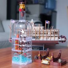 1078Pcs Light Idea Ship Boat In A Bottle Compatible with 21313 playmobils Building Blocks Bricks Toys for Children 2024 - buy cheap