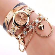 Women Leopard Luxury Band Bracelet Quartz Braided Winding Wrap Beige Long Chain Female WristWatch  Brand Watch 2024 - buy cheap