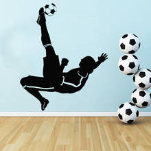 Decalque de vinil para jogador de futebol, adesivos de parede para meninos, decoração do quarto, arte dos esportes, decalque murais o108 2024 - compre barato
