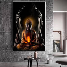 Budismo moderno arte da lona deus buda arte impressa pintura em tela parede retrato do budismo poster decoração da parede 2024 - compre barato