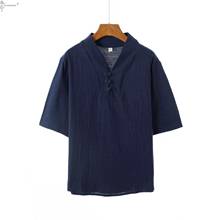 New Japanese Kimonos Short-Sleeved T-shirt Harajuku Yukata Japan Summer Male Cotton And Linen Men Shirts Asian Cardigan Costume 2024 - buy cheap