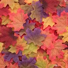 Folhas de bordo de seda colorida 50 peças, 8 cm misturado para o outono casa decoração flores de folhas de bordo artificiais para festa de scrapbooking 2024 - compre barato