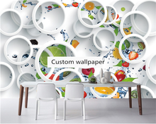beibehang Customize papel de parede 3d new circle fruit decoration painting TV sofa background wallpaper wall papers home decor 2024 - buy cheap