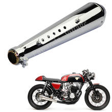 Silver Steel Exhaust Muffler For Harley Honda Cafe Racer CB750kz Exhaust Silencer Motorcycle Universal 41mm 38mm 35mm 2024 - buy cheap